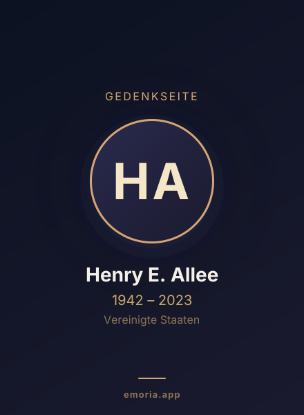 Gedenkportrait von Henry E. Allee