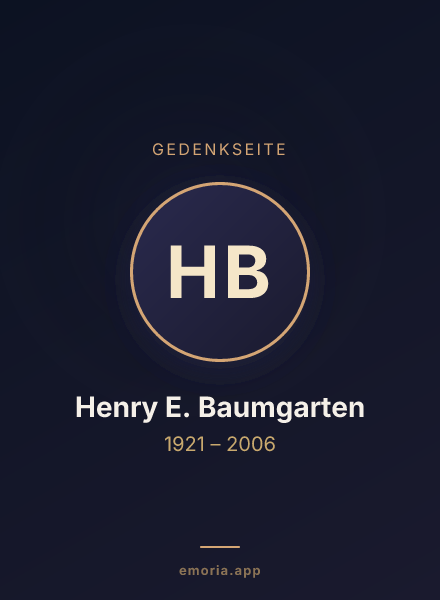 Gedenkportrait von Henry E. Baumgarten