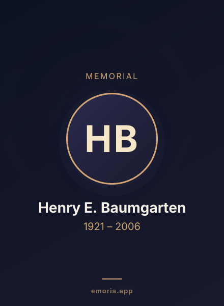 Memorial portrait of Henry E. Baumgarten