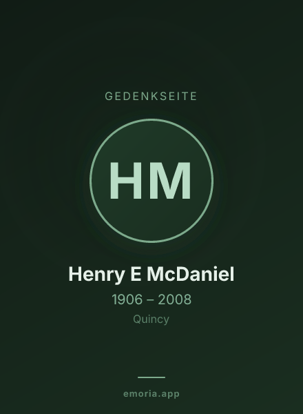 Gedenkportrait von Henry E McDaniel