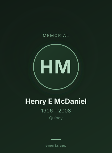 Memorial portrait of Henry E McDaniel