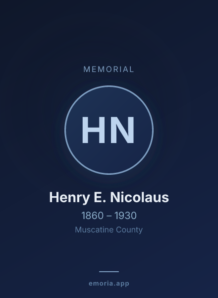 Memorial portrait of Henry E. Nicolaus