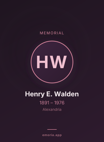 Memorial portrait of Henry E. Walden
