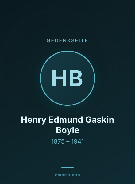 Gedenkportrait von Henry Edmund Gaskin Boyle
