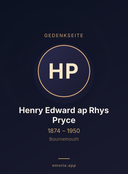 Gedenkportrait von Henry Edward ap Rhys Pryce