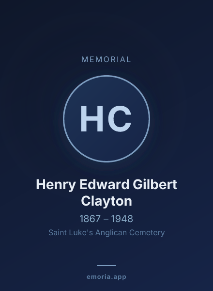 Memorial portrait of Henry Edward Gilbert Clayton