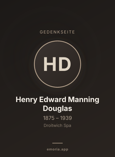 Gedenkportrait von Henry Edward Manning Douglas