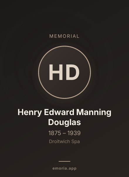 Memorial portrait of Henry Edward Manning Douglas