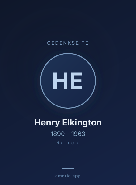 Gedenkportrait von Henry Elkington