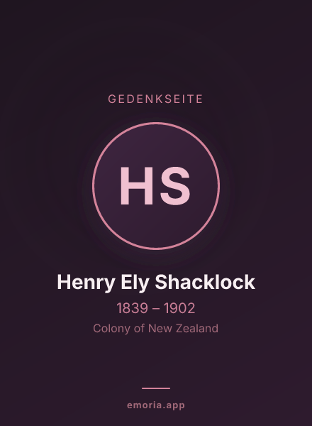Gedenkportrait von Henry Ely Shacklock