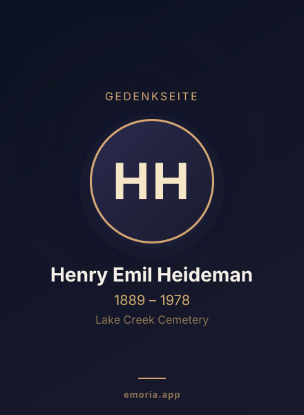 Gedenkportrait von Henry Emil Heideman