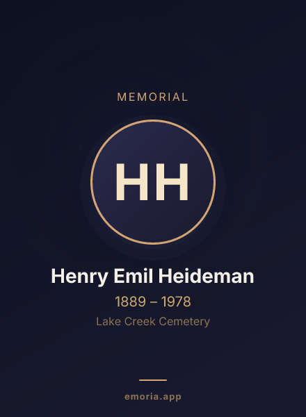 Memorial portrait of Henry Emil Heideman