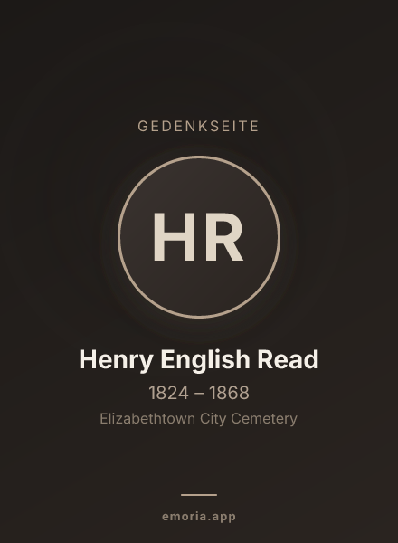 Gedenkportrait von Henry English Read