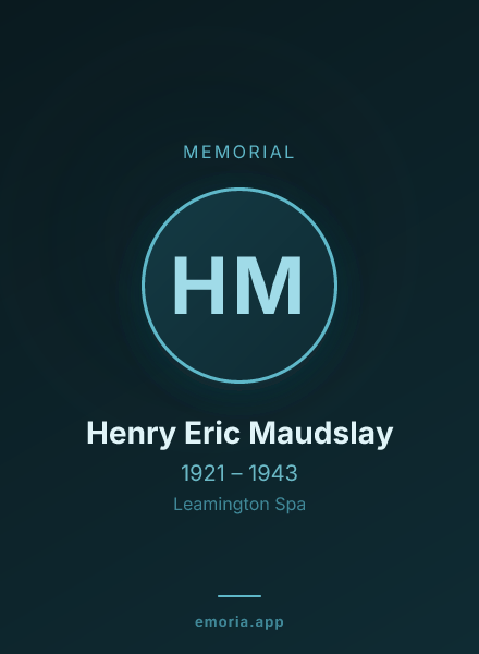 Memorial portrait of Henry Eric Maudslay