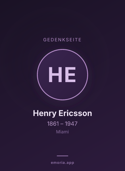 Gedenkportrait von Henry Ericsson