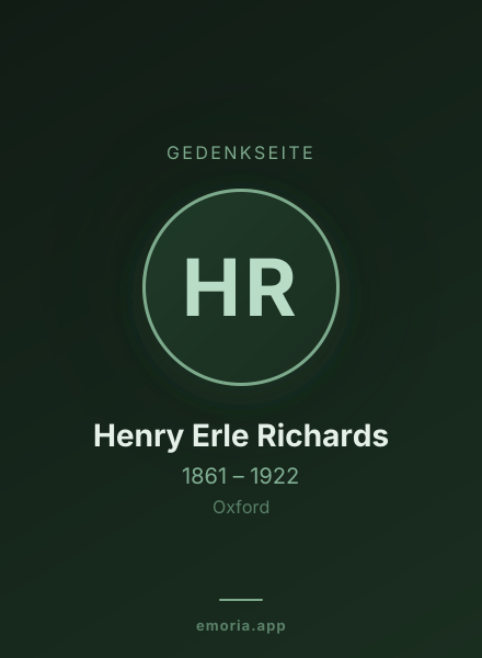 Gedenkportrait von Henry Erle Richards