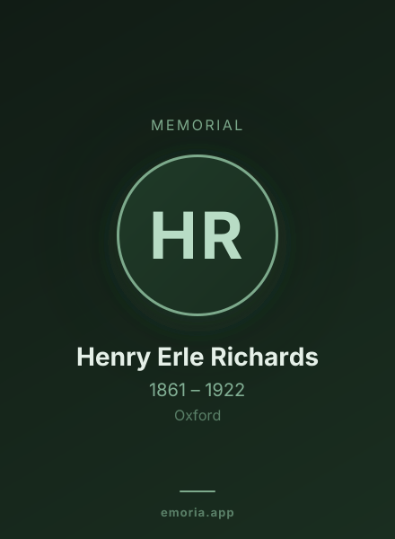 Memorial portrait of Henry Erle Richards