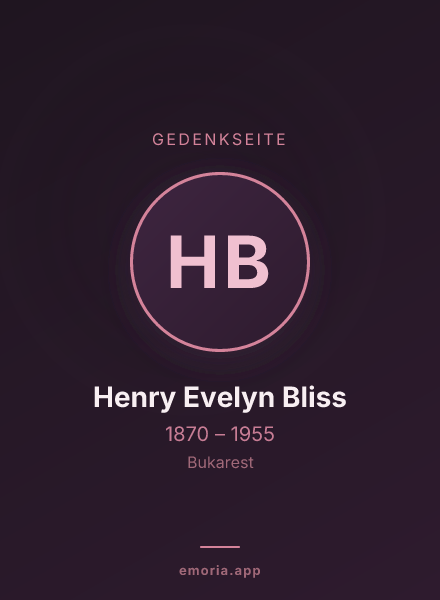 Gedenkportrait von Henry Evelyn Bliss