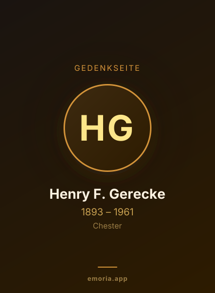 Gedenkportrait von Henry F. Gerecke