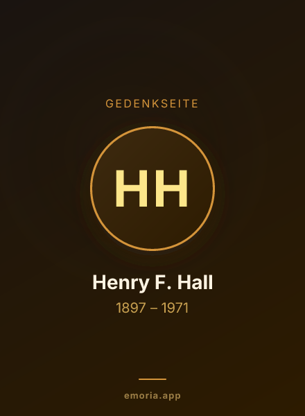 Gedenkportrait von Henry F. Hall
