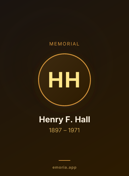 Memorial portrait of Henry F. Hall