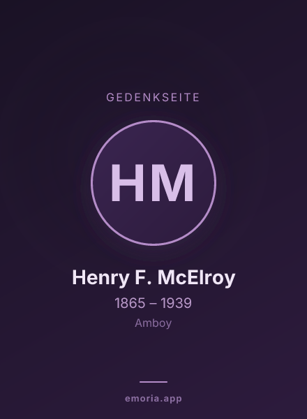 Gedenkportrait von Henry F. McElroy