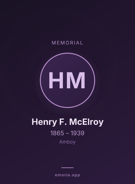 Memorial portrait of Henry F. McElroy