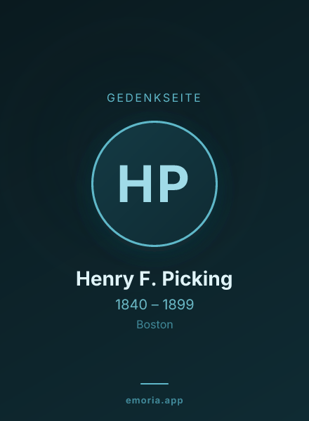 Gedenkportrait von Henry F. Picking