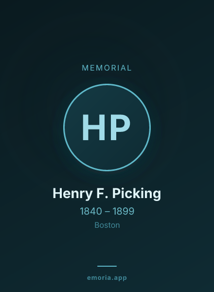Memorial portrait of Henry F. Picking