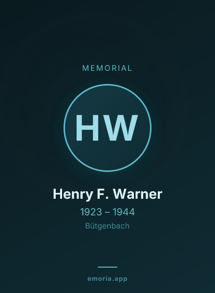 Memorial portrait of Henry F. Warner