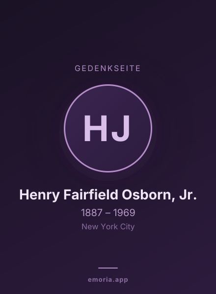 Gedenkportrait von Henry Fairfield Osborn, Jr.
