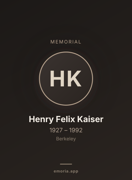 Memorial portrait of Henry Felix Kaiser