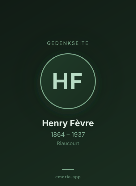 Gedenkportrait von Henry Fèvre