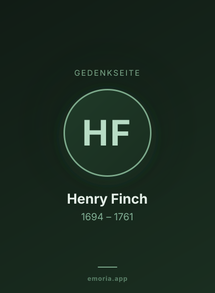 Gedenkportrait von Henry Finch