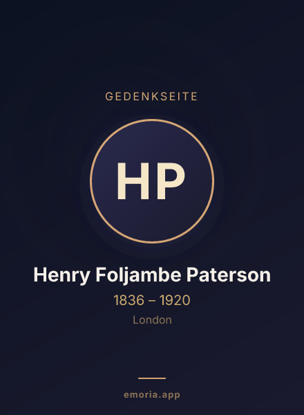 Gedenkportrait von Henry Foljambe Paterson