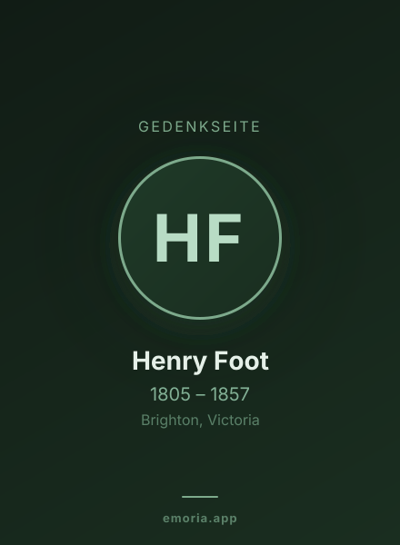 Gedenkportrait von Henry Foot