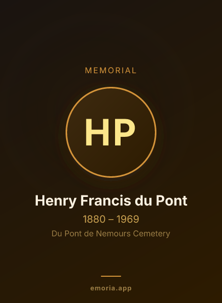 Memorial portrait of Henry Francis du Pont