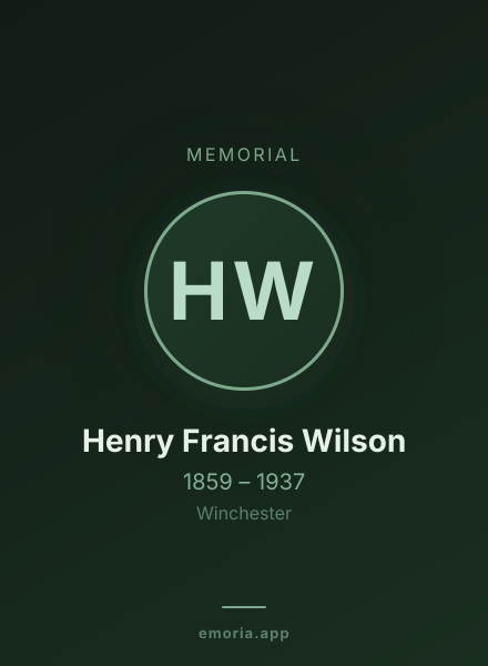 Memorial portrait of Henry Francis Wilson