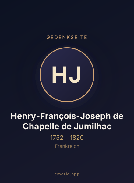 Gedenkportrait von Henry-François-Joseph de Chapelle de Jumilhac