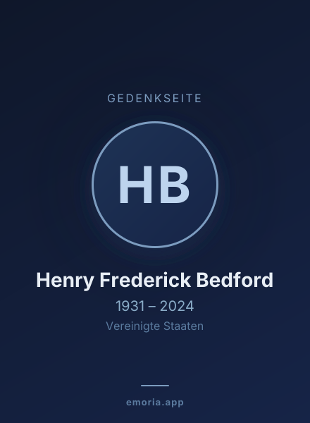 Gedenkportrait von Henry Frederick Bedford