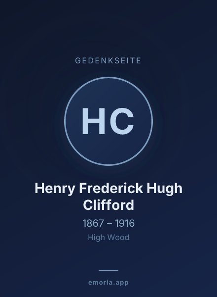 Gedenkportrait von Henry Frederick Hugh Clifford