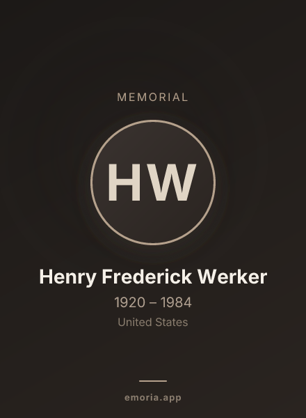 Memorial portrait of Henry Frederick Werker