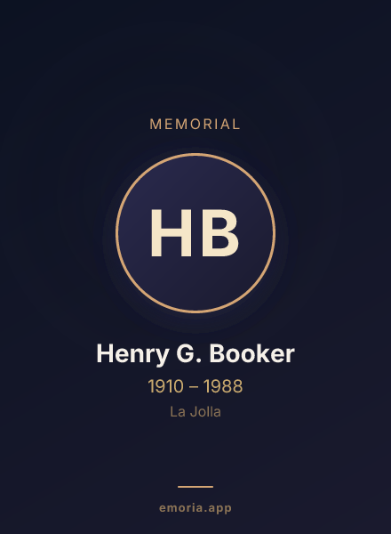 Memorial portrait of Henry G. Booker