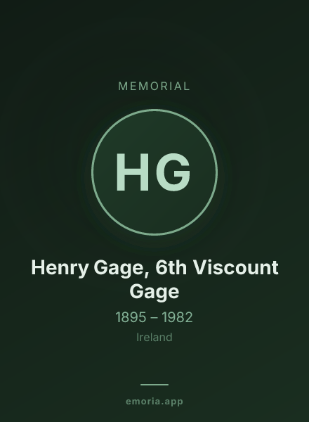 Memorial portrait of Henry Gage, 6th Viscount Gage