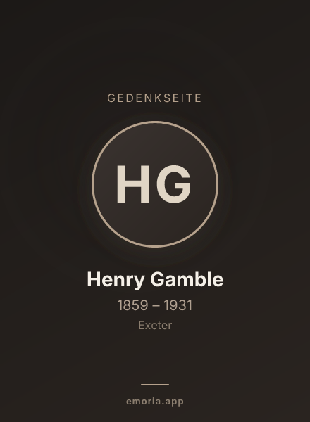 Gedenkportrait von Henry Gamble