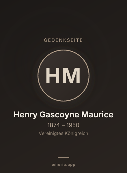 Gedenkportrait von Henry Gascoyne Maurice