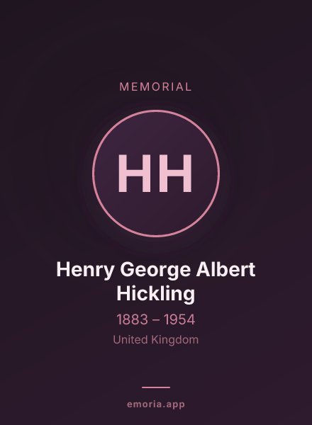 Memorial portrait of Henry George Albert Hickling