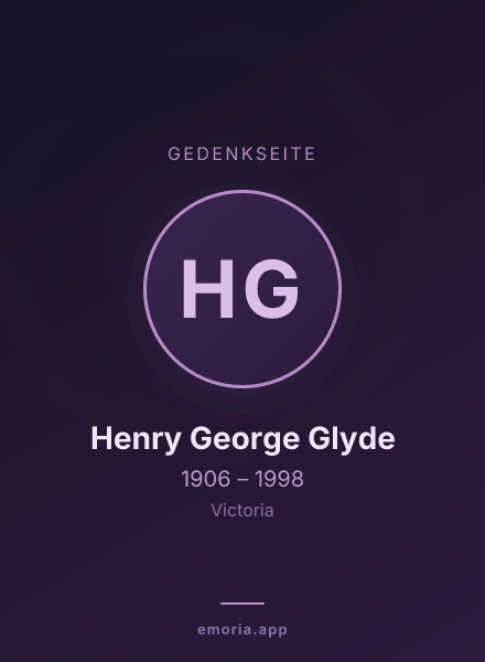 Gedenkportrait von Henry George Glyde