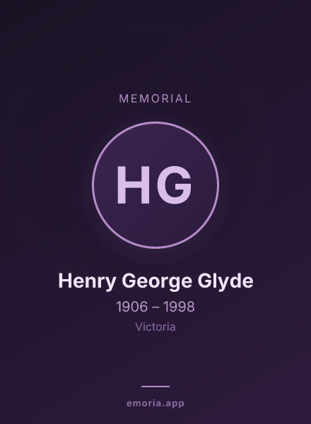 Memorial portrait of Henry George Glyde