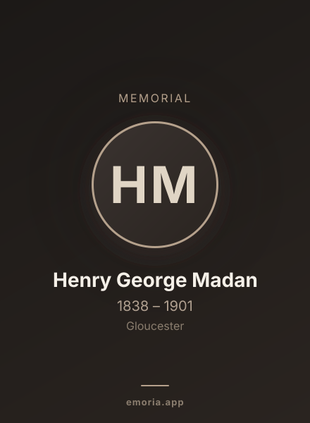 Memorial portrait of Henry George Madan